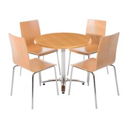 Bolero Square Back Sidechair Natural Finish (4 Pack)