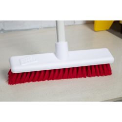 Jantex Hygiene Broom Soft Bristle Red 12
