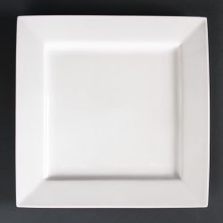 Olympia Lumina Square Plates White 265mm (4 pack)