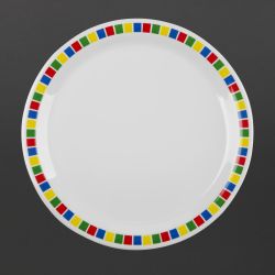 Olympia Kristallon Fairground Melamine Dinner Plates 230mm (12 pack)
