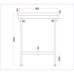 Vogue Stainless Steel Wall Table with Upstand