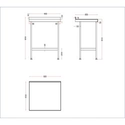 Vogue Stainless Steel Wall Table with Upstand
