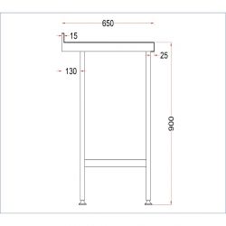 Vogue Stainless Steel Wall Table with Upstand