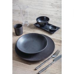 Olympia Fusion Round Black Coupe Plate 270mm (4 Pack)