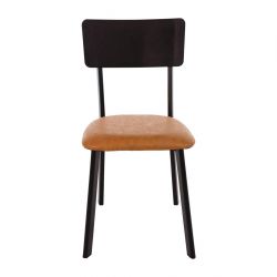 Bolero Metal & PU Side Chair Vintage Camel (4 Pack)