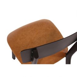Bolero Metal & PU Side Chair Vintage Camel (4 Pack)