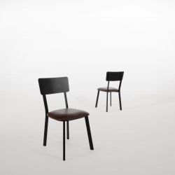 Bolero Metal & PU Side Chairs Vintage Mocha (4 Pack)