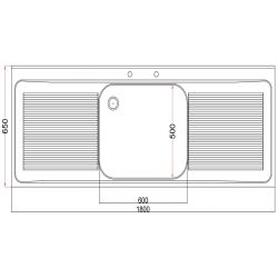 Vogue Stainless Steel Single Sink Two Drainers
