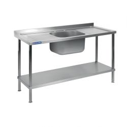 Vogue Stainless Steel Single Sink Two Drainers