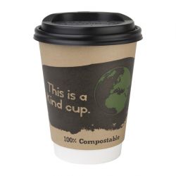 Fiesta Compostable Coffee Cup Lids 340ml / 12oz (50 Pack)