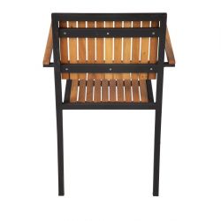 Bolero Steel & Acacia Armchair (Pack of 4)