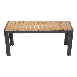Bolero Rectangular Steel and Acacia Benches 1000mm (2 pack)
