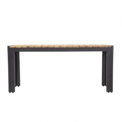 Bolero Rectangular Steel and Acacia Benches 1000mm (2 pack)