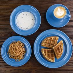 Olympia Heritage Raised Rim Plates Blue 203mm (4 pack)