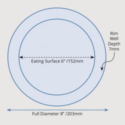 Olympia Heritage Raised Rim Plates Blue 203mm (4 pack)