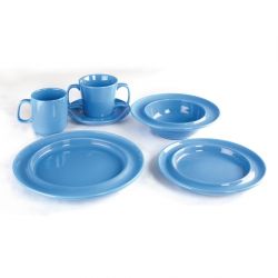 Olympia Heritage Raised Rim Plates Blue 203mm (4 pack)