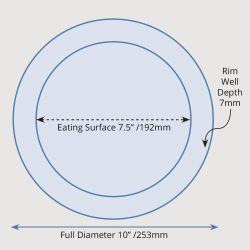 Olympia Heritage Raised Rim Plates Blue 253mm (4 pack)