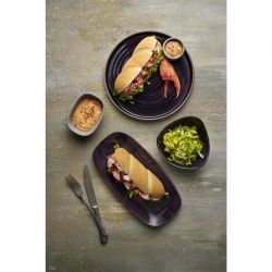 Churchill Stonecast Patina Deep Purple Chefs' Oblong Plate 355mm (6 Pack)