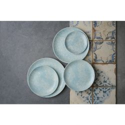 Churchill Vintage Prints Med Tiles Aquamarine Coupe Plate 165mm (12 Pack)