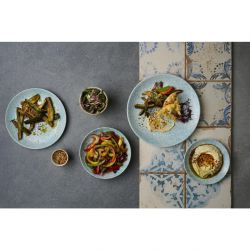 Churchill Vintage Prints Med Tiles Aquamarine Round Dish 145mm (12 Pack)