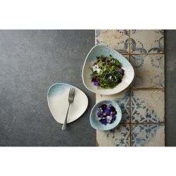 Churchill Vintage Prints Med Tiles Aquamarine Triangle Bowl 235mm (12 Pack)