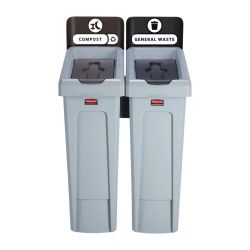 Rubbermaid Slim Jim Three Stream Recycling Station 3x 87Ltr