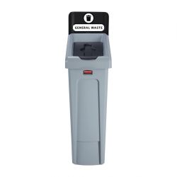 Rubbermaid Slim Jim General Waste Recycling Station Black 87Ltr