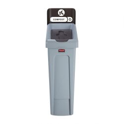 Rubbermaid Slim Jim Food Waste Recycling Station Brown 87Ltr