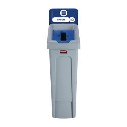 Rubbermaid Slim Jim Paper & Card Recycling Station Blue 87Ltr