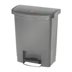 Rubbermaid Slim Jim Front Step-On Pedal Bin Grey 30Ltr