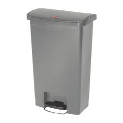 Rubbermaid Slim Jim Front Step-On Pedal Bin Grey 50Ltr