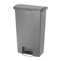 Rubbermaid Slim Jim Front Step-On Pedal Bin Grey 68Ltr