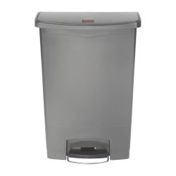 Rubbermaid Slim Jim Front Step-On Pedal Bin Grey 90Ltr
