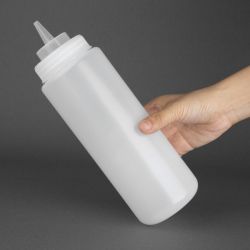 Vogue Clear Wide Neck Squeeze Sauce Bottle 32oz