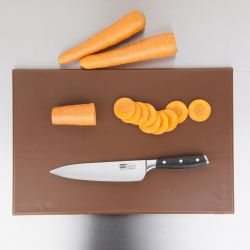Hygiplas High Density Antibacterial Brown Chopping Board 455x305x12mm