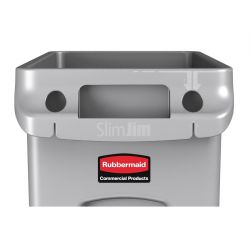 Rubbermaid Slim Jim Container with Venting Channels Grey 60Ltr