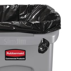 Rubbermaid Slim Jim Container with Venting Channels Grey 60Ltr