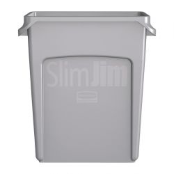 Rubbermaid Slim Jim Container with Venting Channels Grey 60Ltr