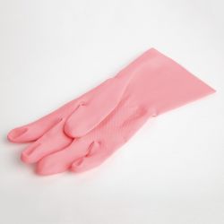 MAPA Vital 115 Liquid-Proof Light-Duty Janitorial Gloves Pink