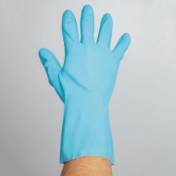 MAPA Vital 117 Liquid-Proof Light-Duty Janitorial Gloves Blue