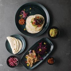Churchill Stone Oblong Chef Plates Aquamarine 189 x 355mm (6 Pack)