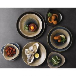 Churchill Stonecast Aqueous Triangular Bowls Bayou Taupe 13oz 185mm (12 Pack)