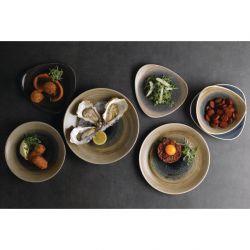 Churchill Stonecast Aqueous Triangular Bowls Bayou Taupe 13oz 185mm (12 Pack)