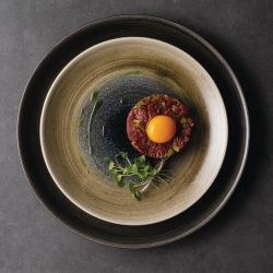 Churchill Stonecast Aqueous Deep Coupe Plates Bayou Taupe 255mm (12 Pack)