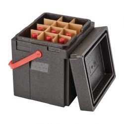 Cambro Cam GoBox Tall Beverage Box Insulated Drinks Carrier With Strap 35Ltr