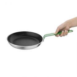 Hygiplas Non-Stick Teflon Aluminium Platinum Plus Frying Pan with Green Handle 200mm