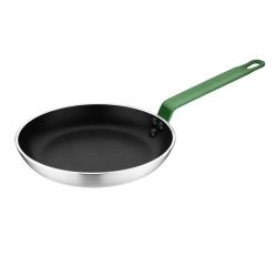 Hygiplas Non-Stick Teflon Aluminium Platinum Plus Frying Pan with Green Handle 200mm