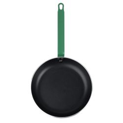Hygiplas Aluminium Non-Stick Teflon Platinum Plus Frying Pan with Green Handle 28cm