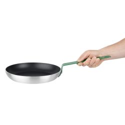 Hygiplas Aluminium Non-Stick Teflon Platinum Plus Frying Pan with Green Handle 28cm