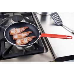 Hygiplas Aluminium Non-Stick Teflon Platinum Plus Frying Pan with Red Handle 24cm